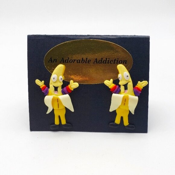 An Adorable Addiction Handmade King Banana Womens Earrings NWT - Picture 1 of 3